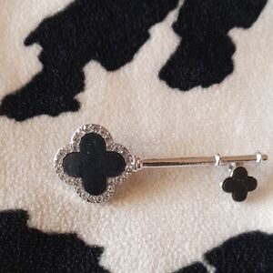 Silver and Black Key Pendant
